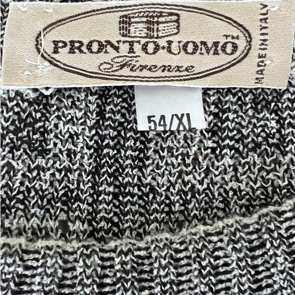 Pronto-Uomo Mens Sz XL Pullover Crewneck Sweater Linen Blend Geometric Print - Picture 5 of 7